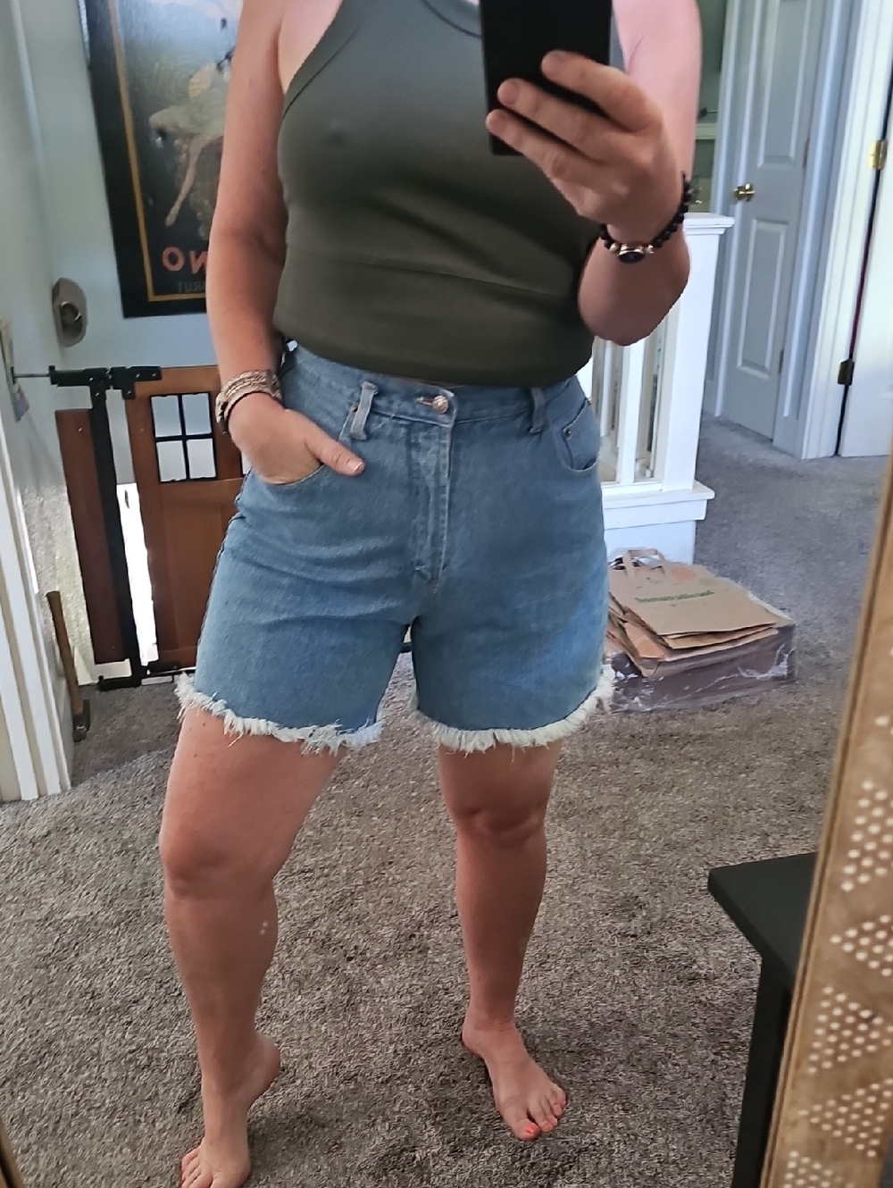 STUNNING VINTAGE DENIM REPUBLIC SUPER HIGH RISE JEAN SHORTS